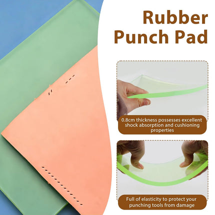 4PCS Leather Punch Pad, Rubber Mute Leather Cutting Mat DIY Craft Supplies