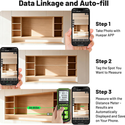 395FT Bluetooth Green Laser Measuring Tool S120-G-BT