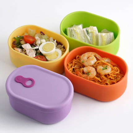 Korean Silicone Food Container, Steam Vent, 22 Floz 4-Piece Set