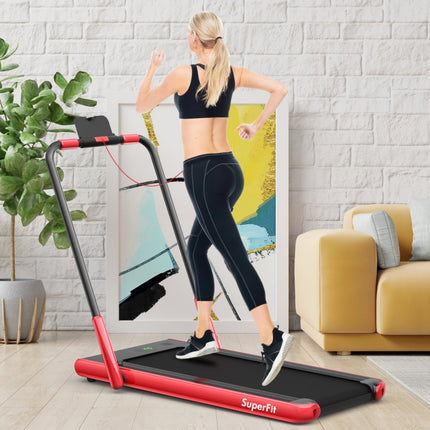 2.25 HP 2-In-1 Folding Walking Pad Treadmill with Remote Control and LED Display