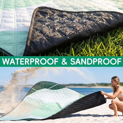 Waterproof Picnic Blanket Outdoor Camping Beach Mat outside Rug Tent Floor Carpet Extra Large Foldable Sandproof Car Essential Roadtrip Rv Accessories Glamping Gear Must Haves Hiking Gift