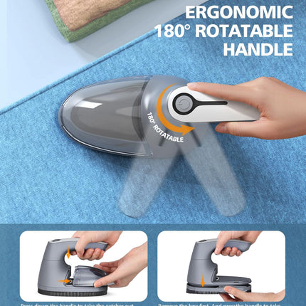 Fabric Shaver, 6-Leaf Blades & Electrostatic Brush, Rechargeable
