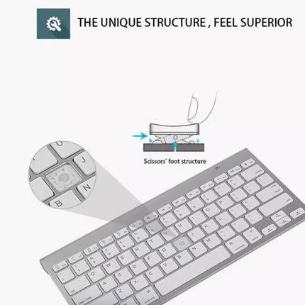 Mini Wireless Keyboard and Mouse Set Waterproof 2.4G for Mac Apple PC Computer