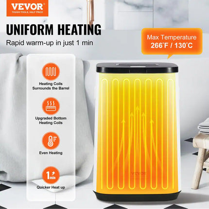 Towel Warmer Bucket 20 L, 24H Delay Timer, 20/40/60 Min Auto Shut Off, Child Lock, Towel Warmer, White Electricplug-Ln