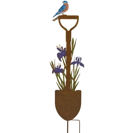 Rustic Shovel Metal Garden Flower Stake