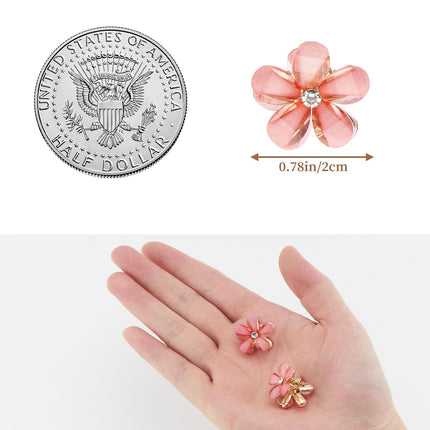 Small Flower Hair Clips for Women 16PCS Colourful Mini Crystal Flower Claw Clips for Thin/Thick Curly Hair Non Slip Bangs Pins(16Pcs-Style 7)