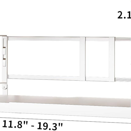 Pruebox under Shelf Storage Basket Organizer Adjustable Hanging Holder with Knob Lock, Heavy Duty Metal Panel for Pantry, Kitchen, Office, Closet, 11.8"-19.3" Wide, White, 1 Pack