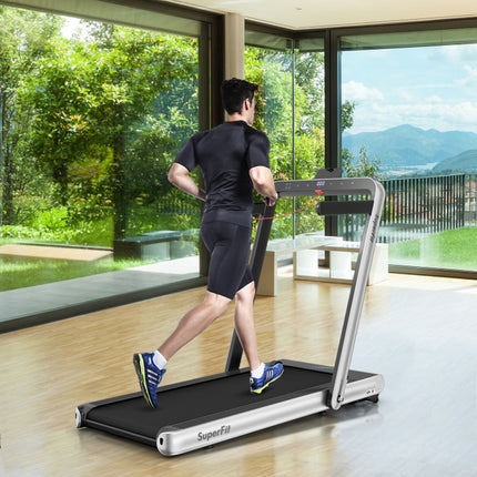 4.75HP 2 in 1 Folding Walking Pad Treadmill with Remote APP Control