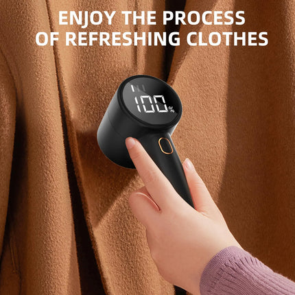 Fabric Shaver, Lint Remover Rechargeable, Electric Portable Sweater Defuzzer with 3 Speeds, 6 Leaf Blades,Digital LED Display to Remove Pilling for Clothes, Furniture, Sweater,Blanket