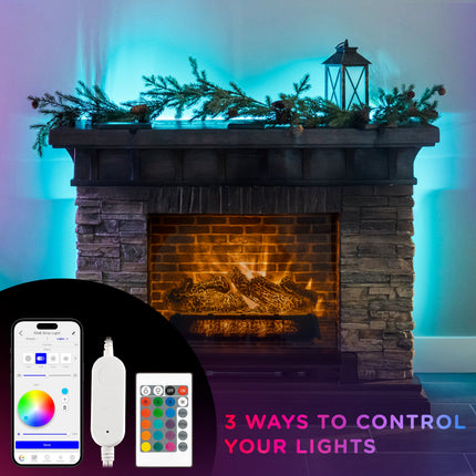 Vibe 50’ Smart LED Light Strip, App & Remote Control, RGB Color Changing