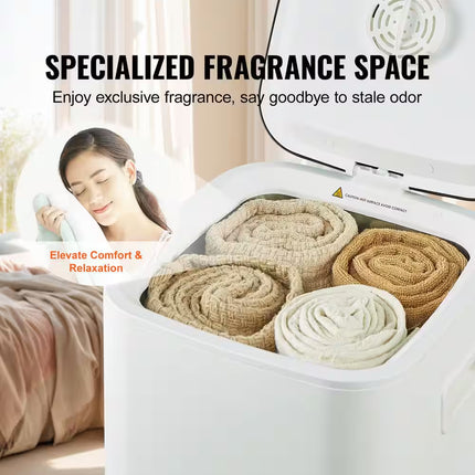 Towel Warmer Bucket 20 L, 24H Delay Timer, 20/40/60 Min Auto Shut Off, Child Lock, Towel Warmer, White Electricplug-Ln