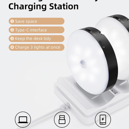 RGB Puck Lights with Charging Station, Motion Sensor Cabinet Lights