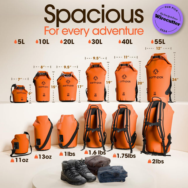 Waterproof Dry Bag - Roll Top Waterproof Backpack Sack Keeps Gear Dry for Kayak with Waterproof Phone Case