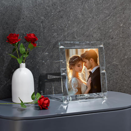 Crystal 8X10 Inch Picture Frame Sparkling for Home Decor, Wedding Frame Tabletop Display, Display Photo 8''X 10'', Comes with Gift Box