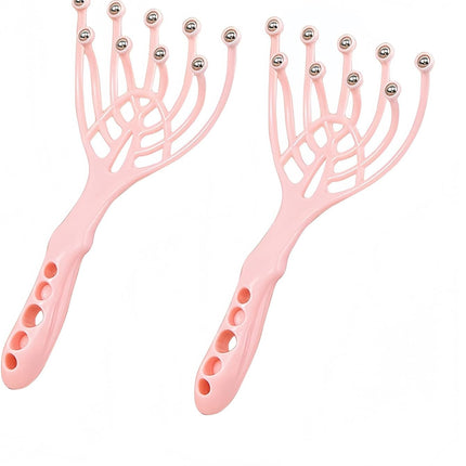 9-Finger Scalp Massager, Handheld Manual Head Scratcher with 360° Rotating Steel Beads, Waterproof Massage Tool for Hair Care, Itch Relief & Relaxation