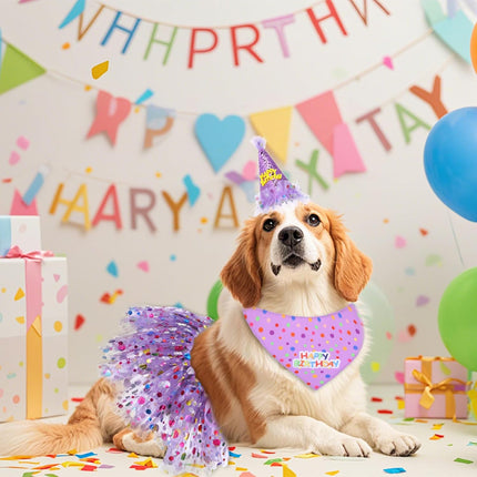 Dog Birthday Bandana with Hat and Dress Puppy Birthday Party Supplies