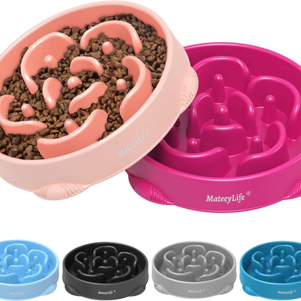 2-Pack Slow Feeder Dog Bowls, 4 Cups, Dog Puzzle Feeder Bowl
