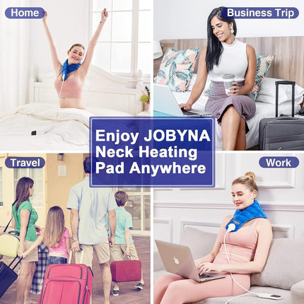 Neck Heating Pad, Hands-Free Electric Heated Neck Wrap for Neck Pain Relief, Upgraded Fast Neck Heat Pad, 10-90Min Timer with Countdown, 86-158℉ Adjustable Temperature (Universal Size)