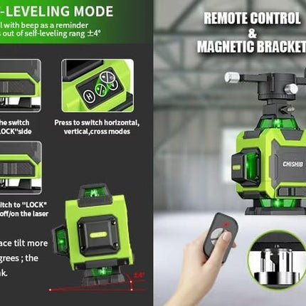 Laser Level 360° Green Cross Line Self Leveling Laser Measuring Tool