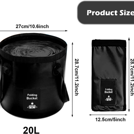 Collapsible Bucket with Handle, Lightweight Folding Water Container, Portable Co