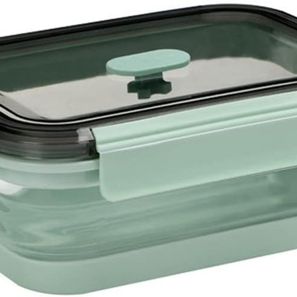 Collapsible Food Storage Containers with Lid & Air Vent, Clear Stacking Silicone Collapsible Food Container Set, Microwave Freezer Dishwasher Safe Space-Saver, Set of 4, Mint Green