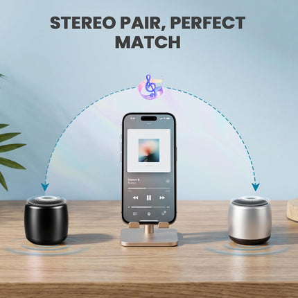 Best Mini Portable Bluetooth Speaker with HD Sound & Bass I Smallest Wireless Bluetooth Speakers for Phone/Pc/Tablet I Photo Selfie Button Answer Phone Calls I Cute Tiny Speaker