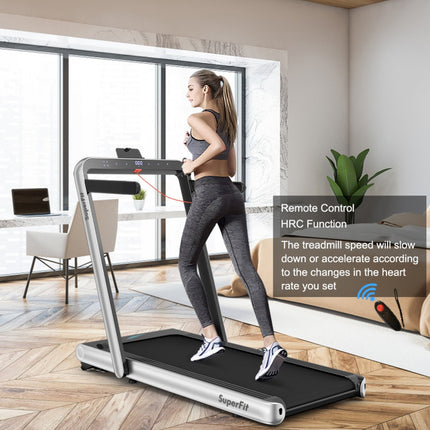 4.75HP 2 in 1 Folding Walking Pad Treadmill with Remote APP Control