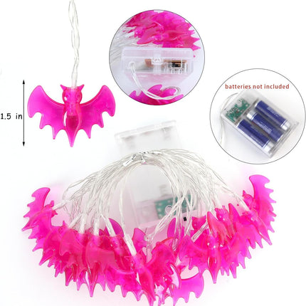 Halloween String Lights 10Ft 20 Leds Battery Operated Outdoor Decorations Bat Lights for Halloween Party Decor