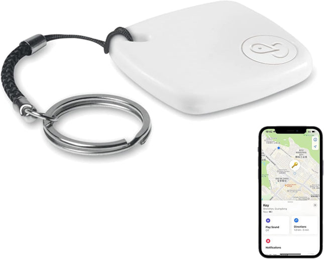 Bluetooth Tracker and Item Locator: Key Finder, Smart Tag Item Finder Works with Apple Find My(Only Ios Compatible),1 Year Replaceable Battery, Smart Tracker for Keys Bags Wallets Pet (White-1Pack)