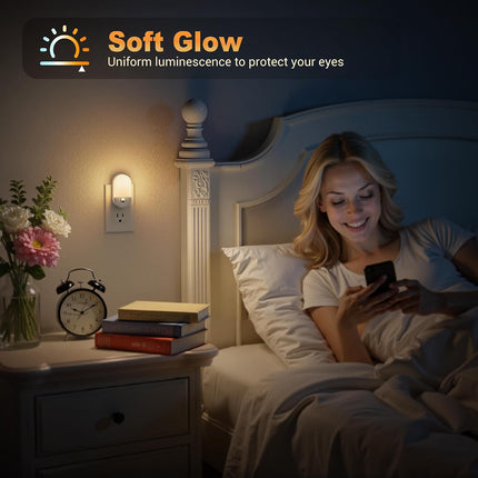Motion Sensor Night Light, 2 Pack Motion Night Light Plug In