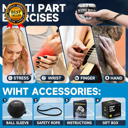 Torque Ball Hand Exerciser Grip Strength Trainer Forearm Strengthener Wrist