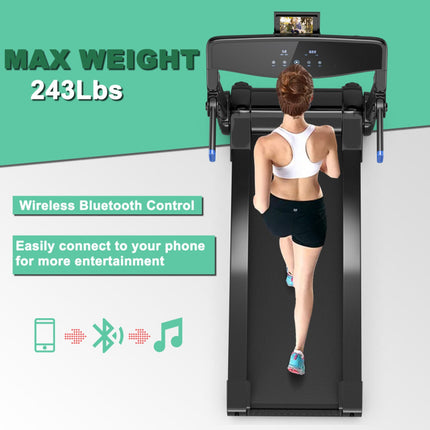 3HP Electric Folding Treadmill with Bluetooth Speaker