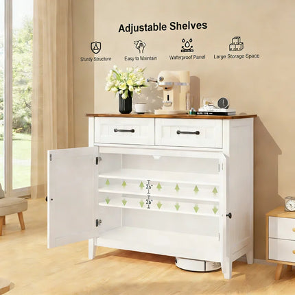 32'' Kitchen Storage Island with Drawer and Adjustable Shelf