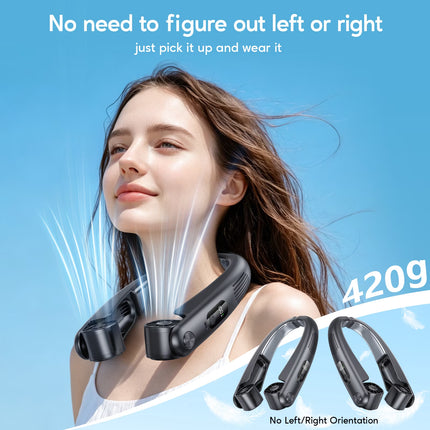Portable Neck Fan, 5-Speed Adjustable Airflow Direction, 8000Mah Rechargeable, Wearable Personal Air Cooler, Neck Air Conditioner, Summer Gifts for Dad Men Women Mom