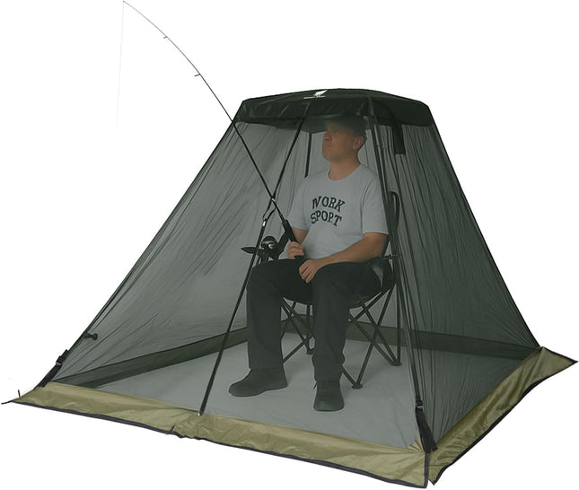 Portable Mosquito Net Cover for Outdoor Chairs with Canopy, Ultralight Mesh Screen Netting with Zipper, Chair Shade Attachment for Camping Fishing Hunting