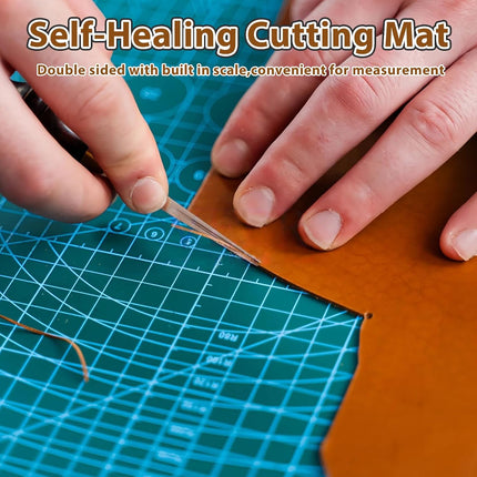 4PCS Leather Punch Pad, Rubber Mute Leather Cutting Mat DIY Craft Supplies