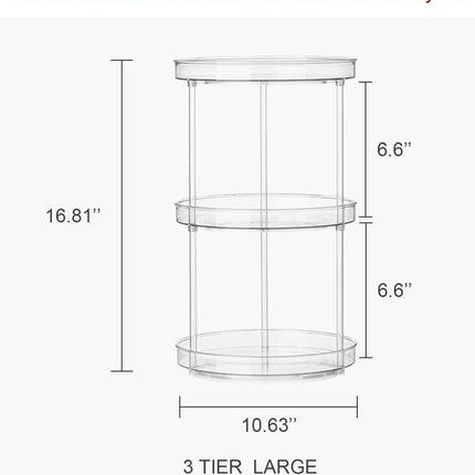 360 Rotating and Stackable Makeup Organizer with 2 Drawers