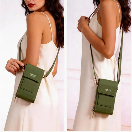 Cell Phone Bag, PU Leather Crossbody Cellphone Purse for Women, Touch Screen Cell Phone Pouch Holder Shoulder Bag RFID Blocking Wallet Handbag with Shoulder Strap