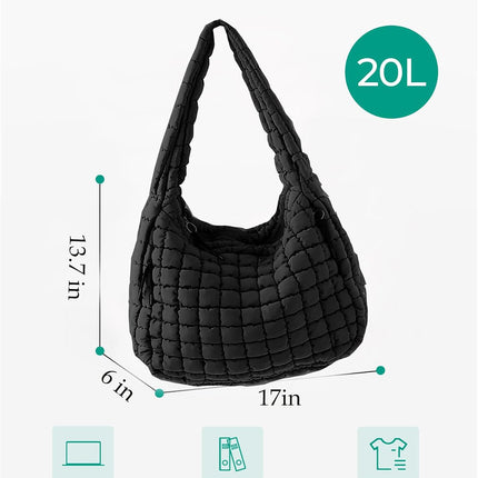 Puffer Tote Bag, Quilted Tote Bag Crossbody Bags for Travel, Gym, Work