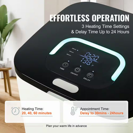 Towel Warmer Bucket 20 L, 24H Delay Timer, 20/40/60 Min Auto Shut Off, Child Lock, Towel Warmer, White Electricplug-Ln