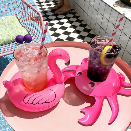 12 Pack Vintage Stripe Drink Floaties Pool Drink Floats Inflatable Drink Holder Floating Drink Holder Pool Accessories for Adults with Pump