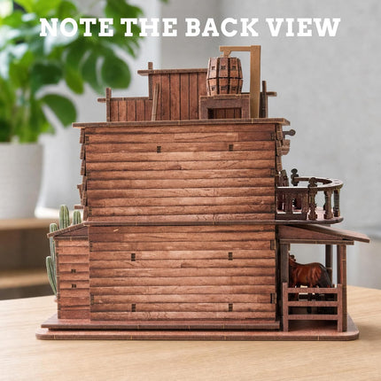 3D Puzzles for Adults Western Saloon Book Nook Miniature House Kit
