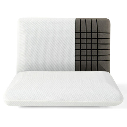 2 Pieces Bamboo Charcoal Memory Foam Pillow for Pain Relief Sleeping