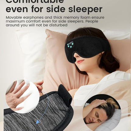 Bluetooth Sleep Mask, Sleep Mask with Bluetooth Headphones, Sleeping Headphones for Side Sleepers Travel Yoga, Cool Tech Gadgets Unique Gift for Valentine'S Mother'S Day Birthday Christmas