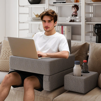 3-Piece Reading Pillow Set Extra Large Lap Desk with Coaster