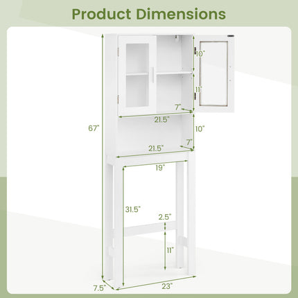 Over the Toilet Bathroom Storage Cabinet with Adjustable Shelf
