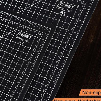 Density-Upgraded 18"X12" Self Healing Cutting Mat,  Rotary Sewing Mat for Crafts, 5-Ply Blade Table Protector Cut Board for Fabric Leather Cutting Quilting Modeling Hobby Project, A3, Black