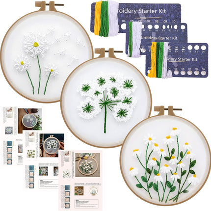 3 Sets Embroidery Kit for Beginners