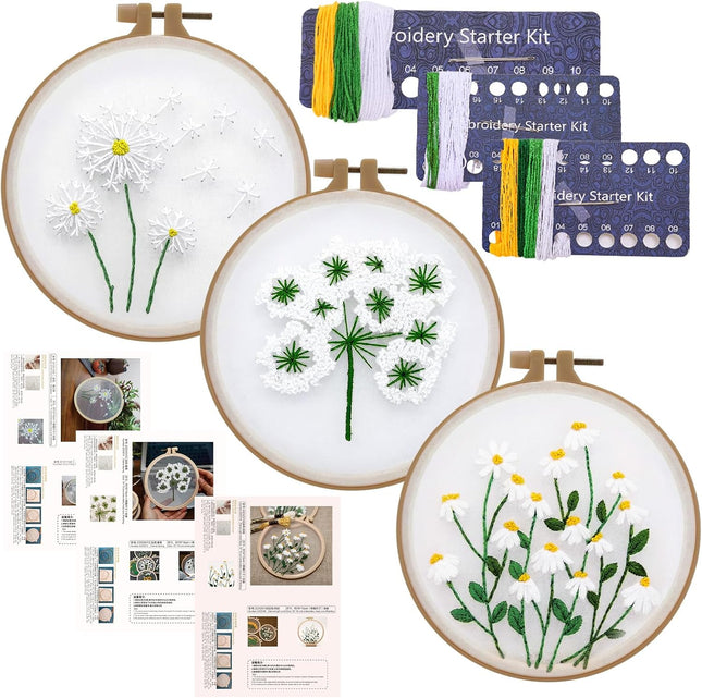 3 Sets Embroidery Kit for Beginners