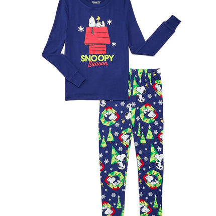 Snoopy Unisex Kids Matching Family Pajamas Top and Pants Set, 2-Piece, Sizes 6-12